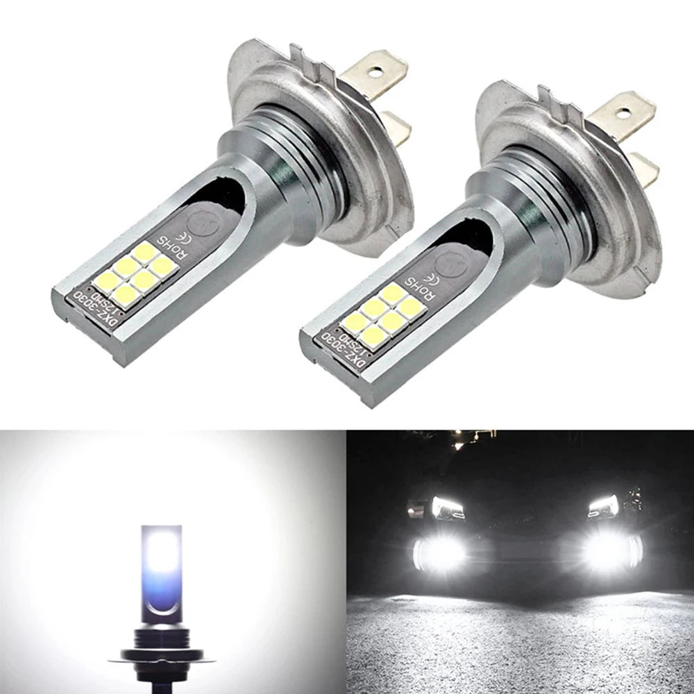 Kit de 2 ampoules LED H7 blanches 6000K 110W pour phares ou antibrouillards