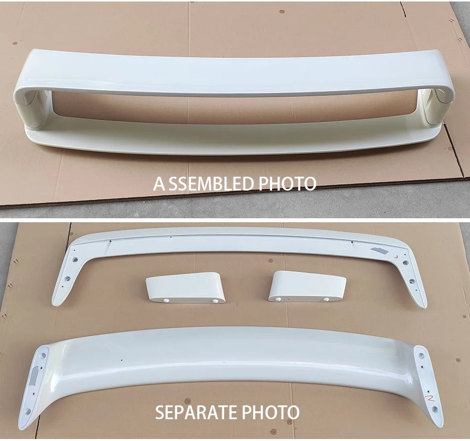 Becquet arrière BMW Série 3 E36 coupé style M3 GT en blanc à peindre, présenté assemblé et en éléments séparés