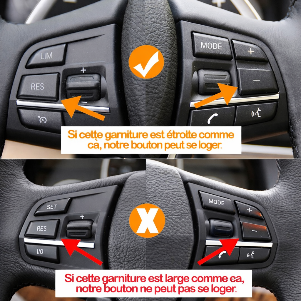 Guide de compatibilité des boutons de volant BMW avec comparaison visuelle des versions