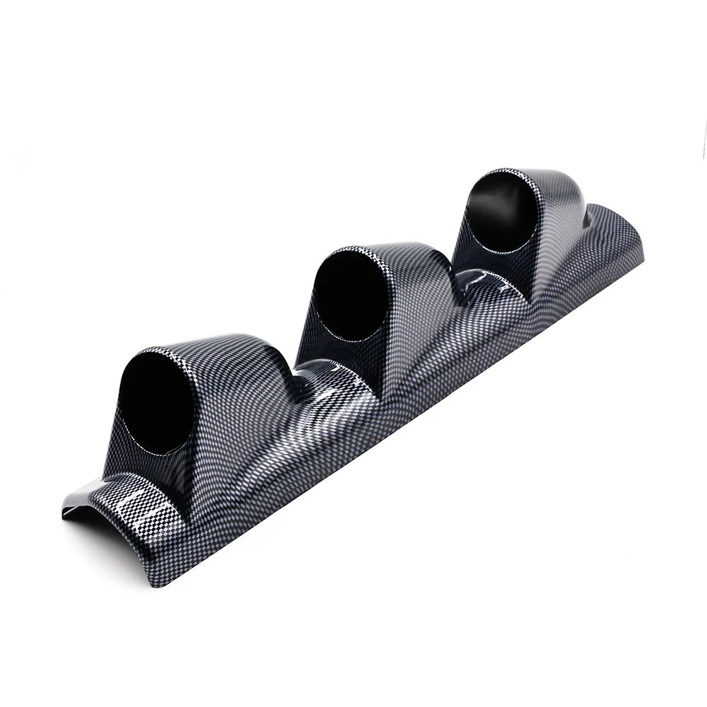 Support triple pour manomètres 52 mm pour montant intérieur aspect carbone