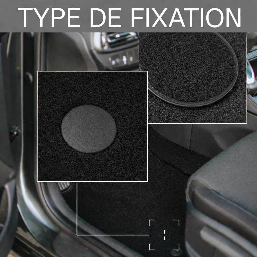 Détail du système de fixation des tapis de sol BMW X6 F16