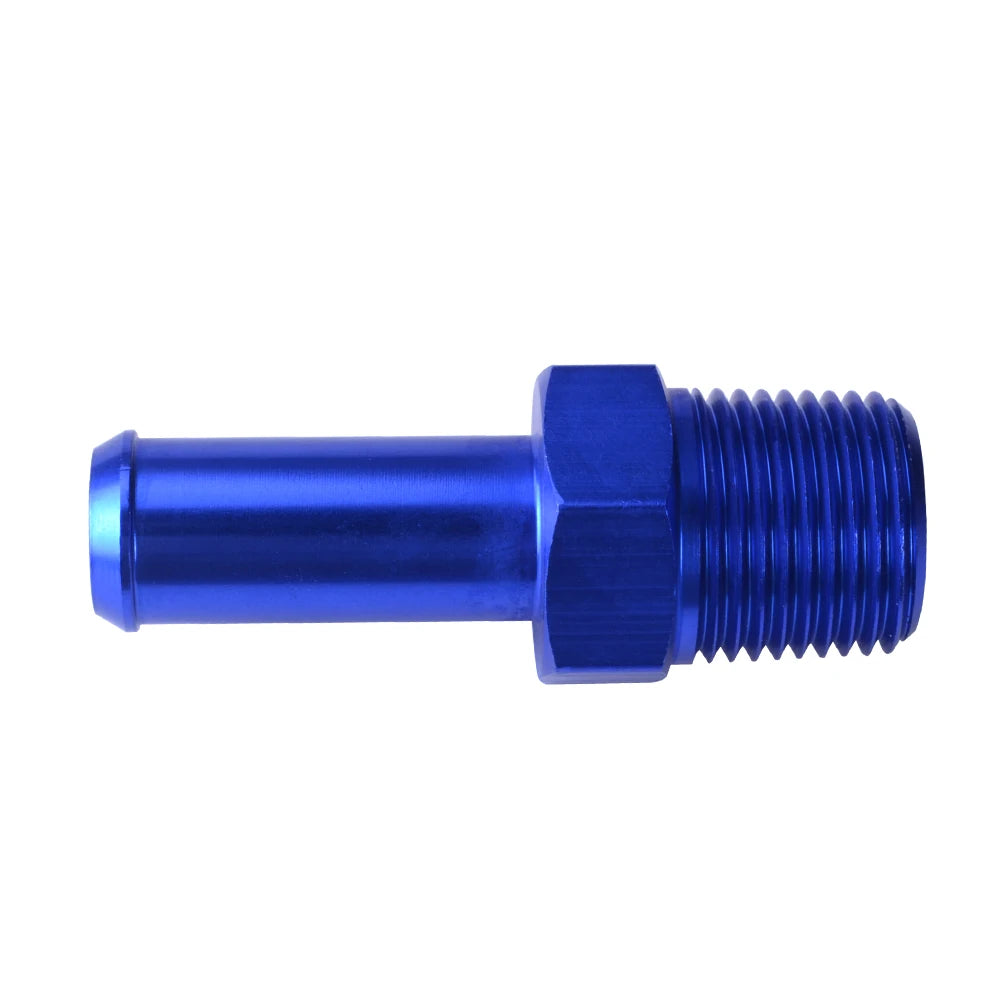 WILLIN - Male NPT to Barb Straight Hose Barb Aluminum Adapter Oil Fuel Line Fitting Cooling System Connector Blue/Silver/Black