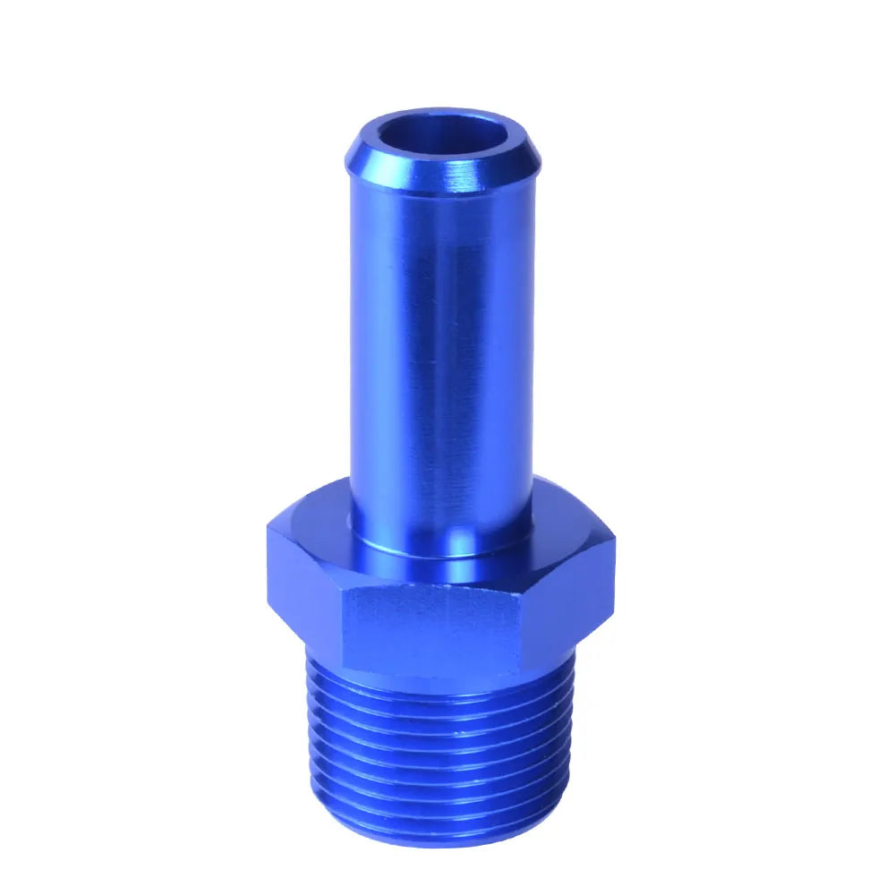 WILLIN - Male NPT to Barb Straight Hose Barb Aluminum Adapter Oil Fuel Line Fitting Cooling System Connector Blue/Silver/Black