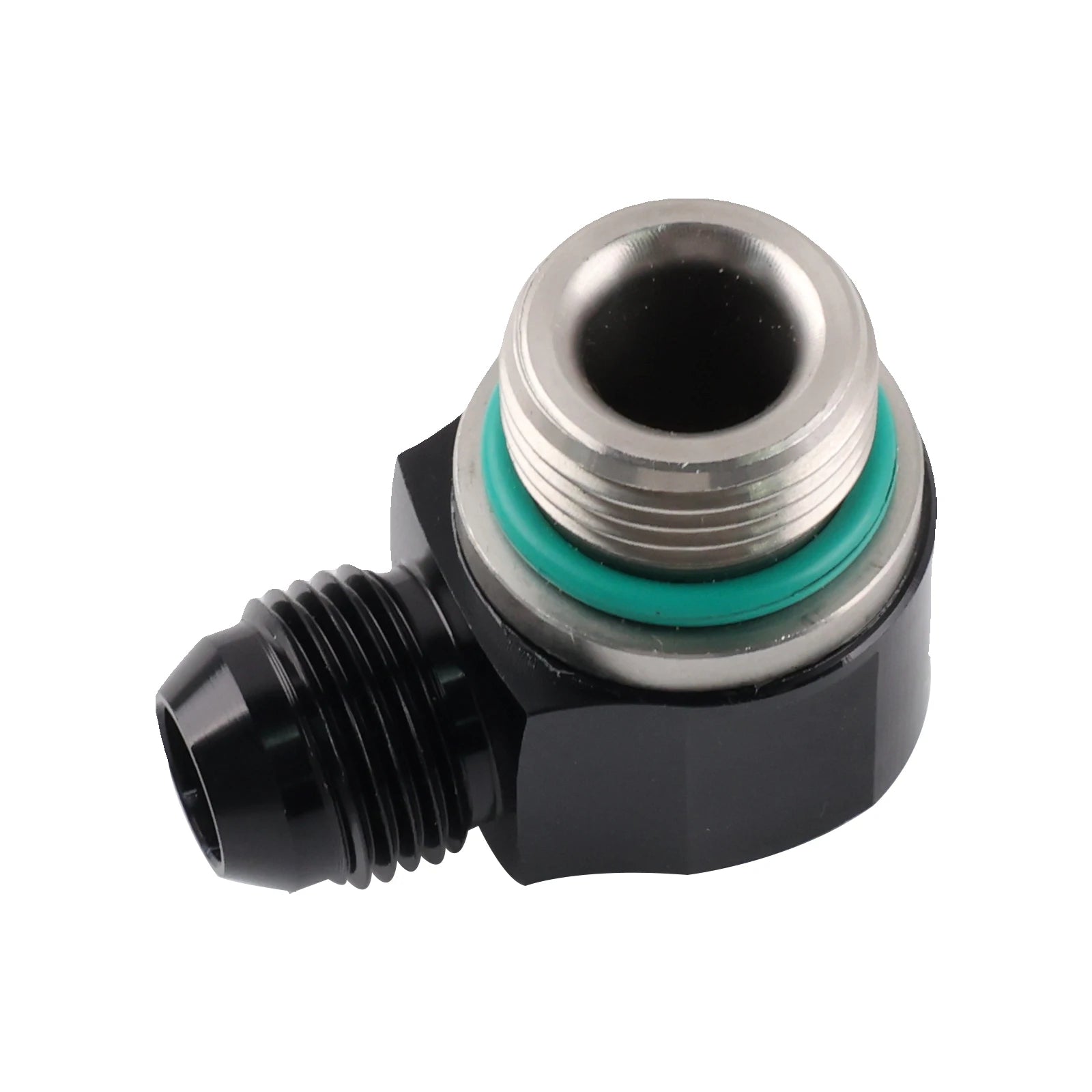 10ORB Fittings 8AN Turbo Brake Hose for Motorcycle & Automotive Stainless Steel Adapter, Black UNF Bolt Ring