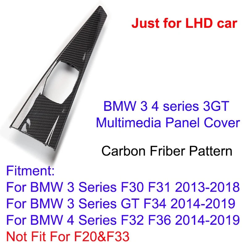 Contour iDrive multimédia BMW Série 3 Série 4 3 GT F30 F31 F32 F34 F35 F36 carbone, noir, argent ou carbone mat