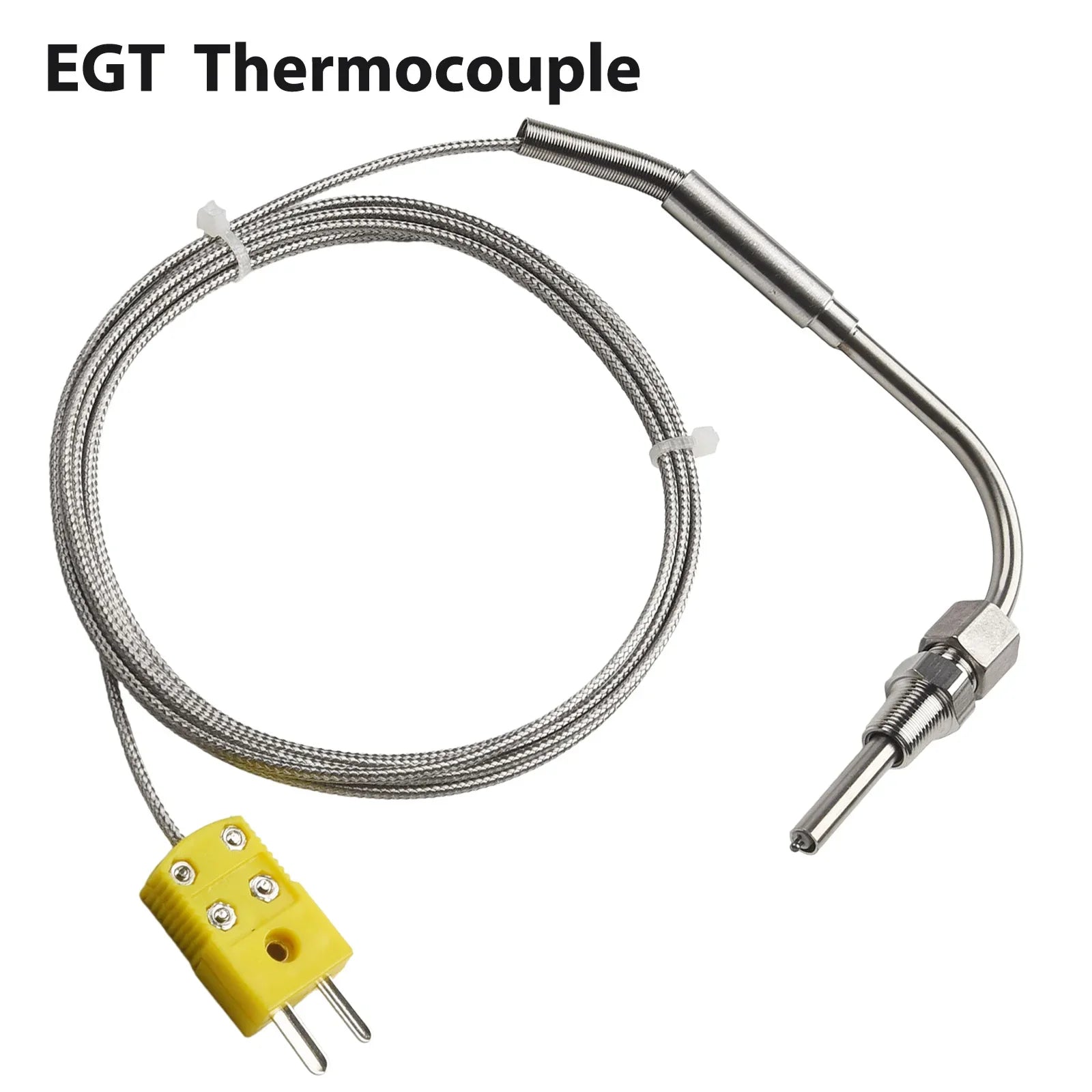 EGT K Type Thermocouple Exhaust Probe High Temperature Sensors 1/8" NPT Threads  Adjustable Pressure Lock Mini K Type Connector