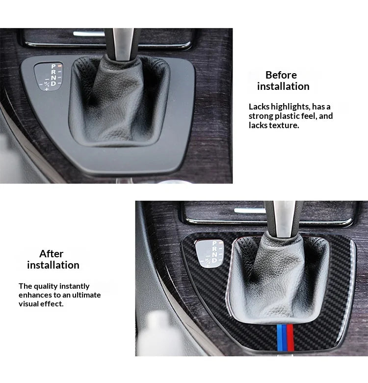 Applicable Bmw 05-12Style E90/E92/E93 Gear Panel Decorative Frame Gear Carbon Fiber Interior Modification