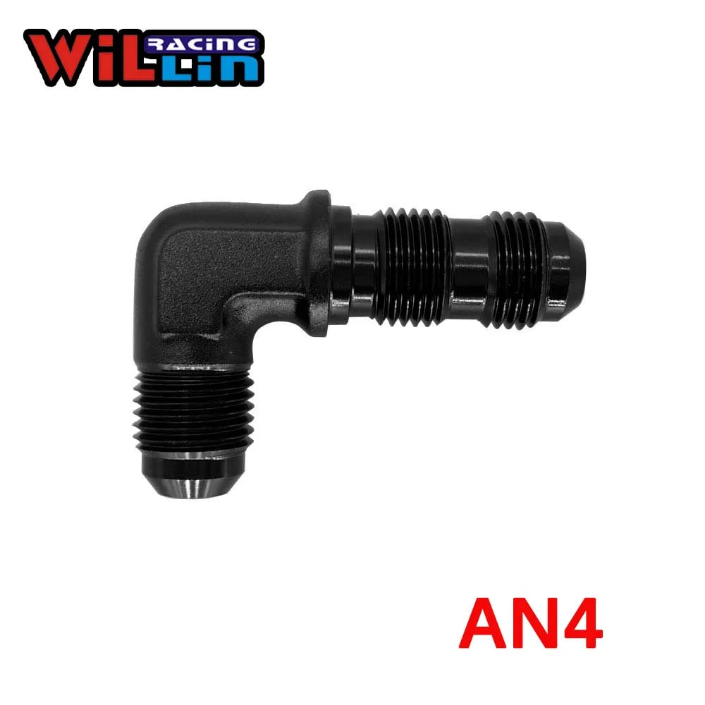 Aluminium AN3 4 6 8 10 12AN Male 90 Degree Elbow Flare Bulkhead Adptors Anodized Forged Fitting Oil Adapters Blue/Black 833