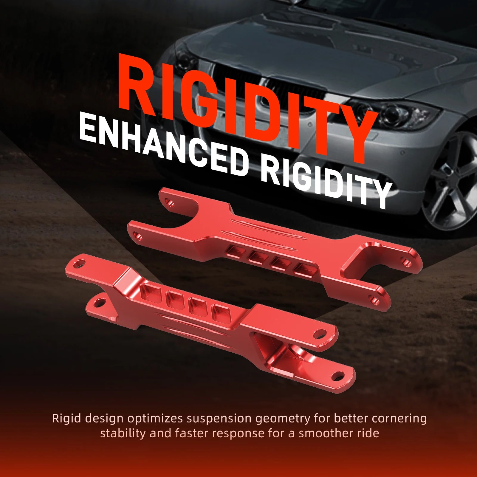 (EU stock) Billet Aluminum Rear Trailing Arm Set for BMW E90 E92 E93 E87 E82 E81 E88 X1 E84, Replace 33326763477, 33322406291
