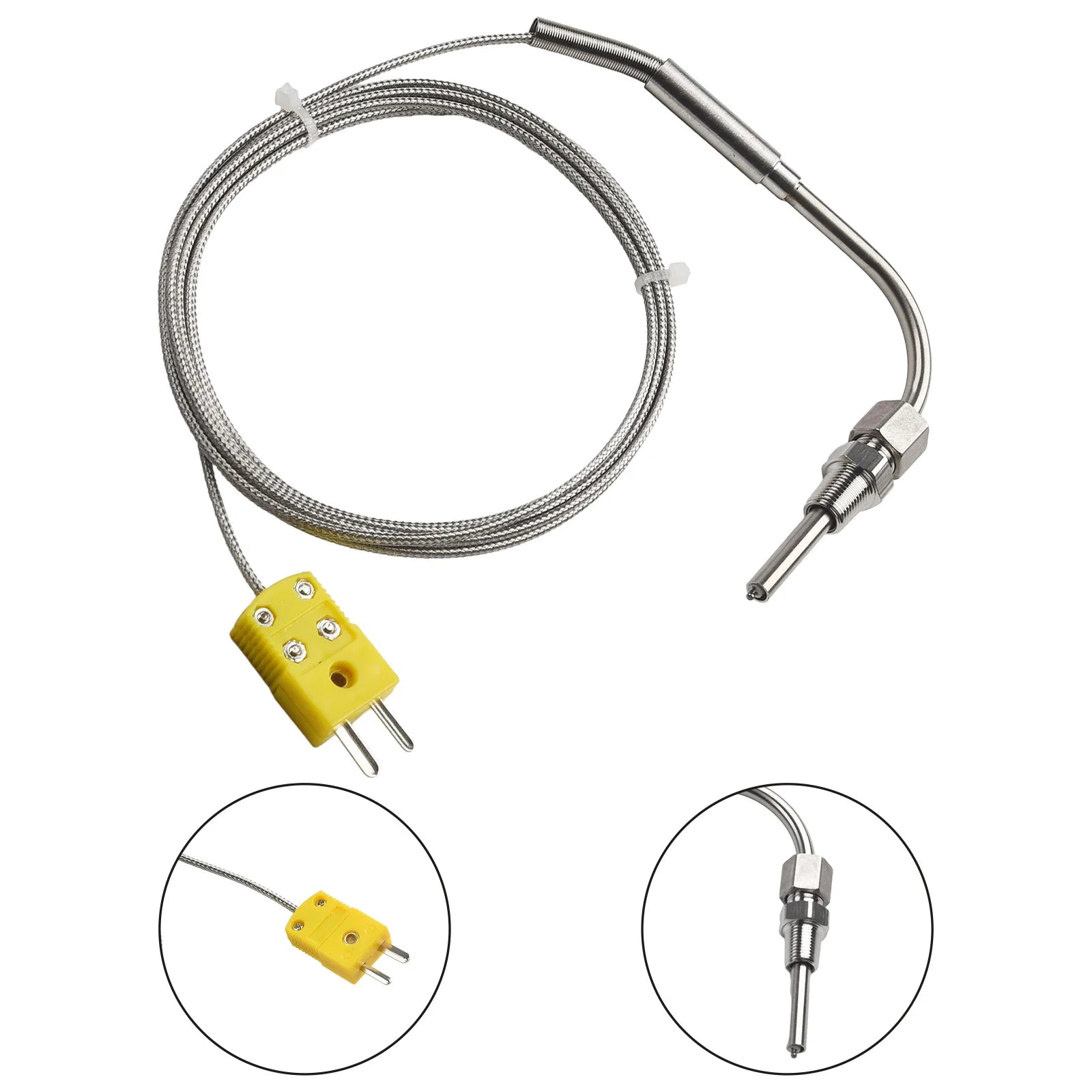 EGT K Type Thermocouple Exhaust Probe High Temperature Sensors 1/8" NPT Threads  Adjustable Pressure Lock Mini K Type Connector