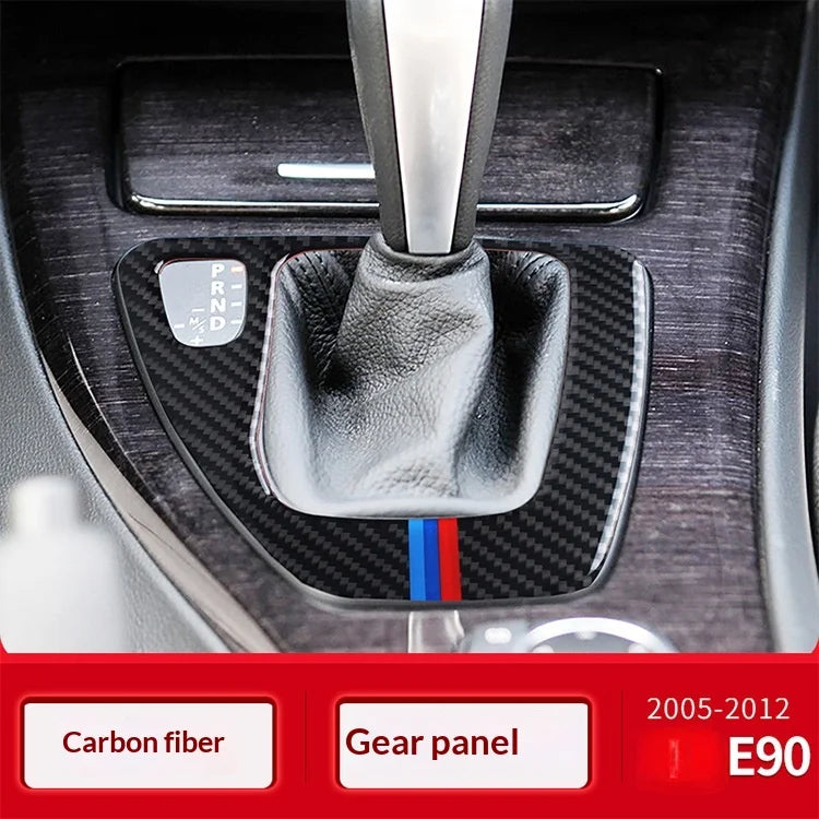 Applicable Bmw 05-12Style E90/E92/E93 Gear Panel Decorative Frame Gear Carbon Fiber Interior Modification