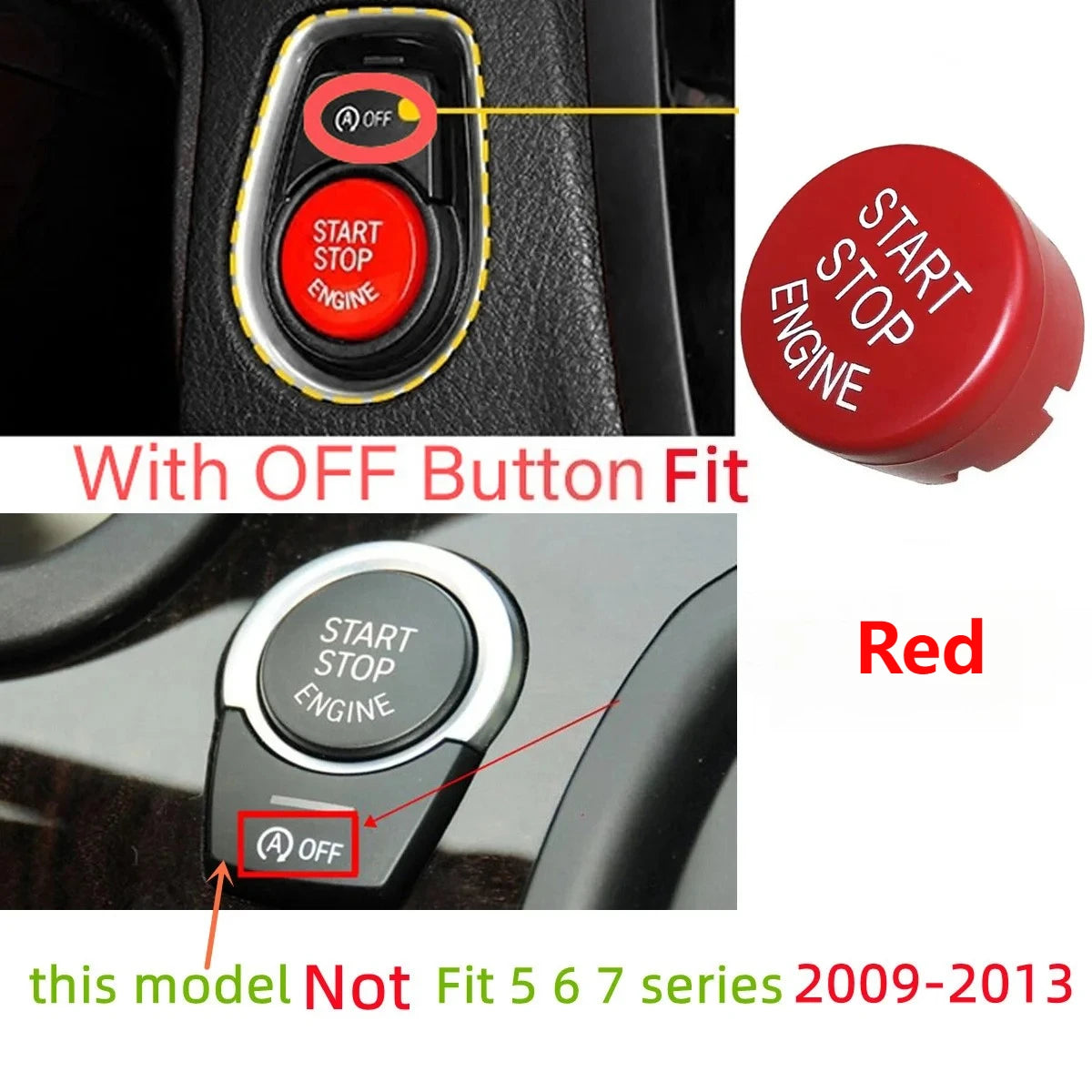 Cache bouton Start Stop moteur BMW avec OFF F20 F21 F22 F23 F30 F31 F32 F33 F34 F01 F02 F07 F10 F12 F13 F18