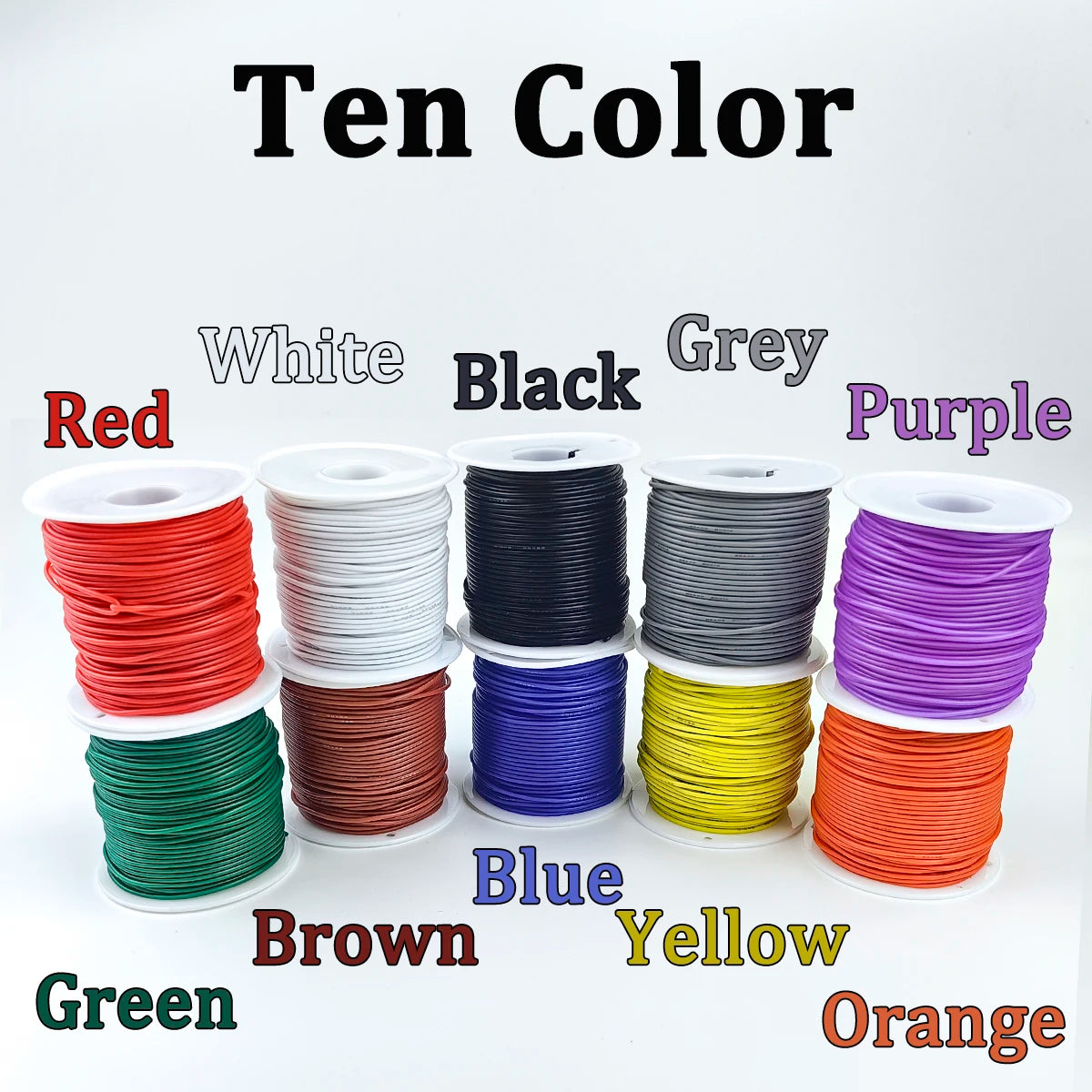 16-18-20-22-24-26-28-30 Gauge Flexible Silicone Electrical Wire 300V Multi-Color 22 AWG Stranded Tinned Copper Hookup Wire Kit