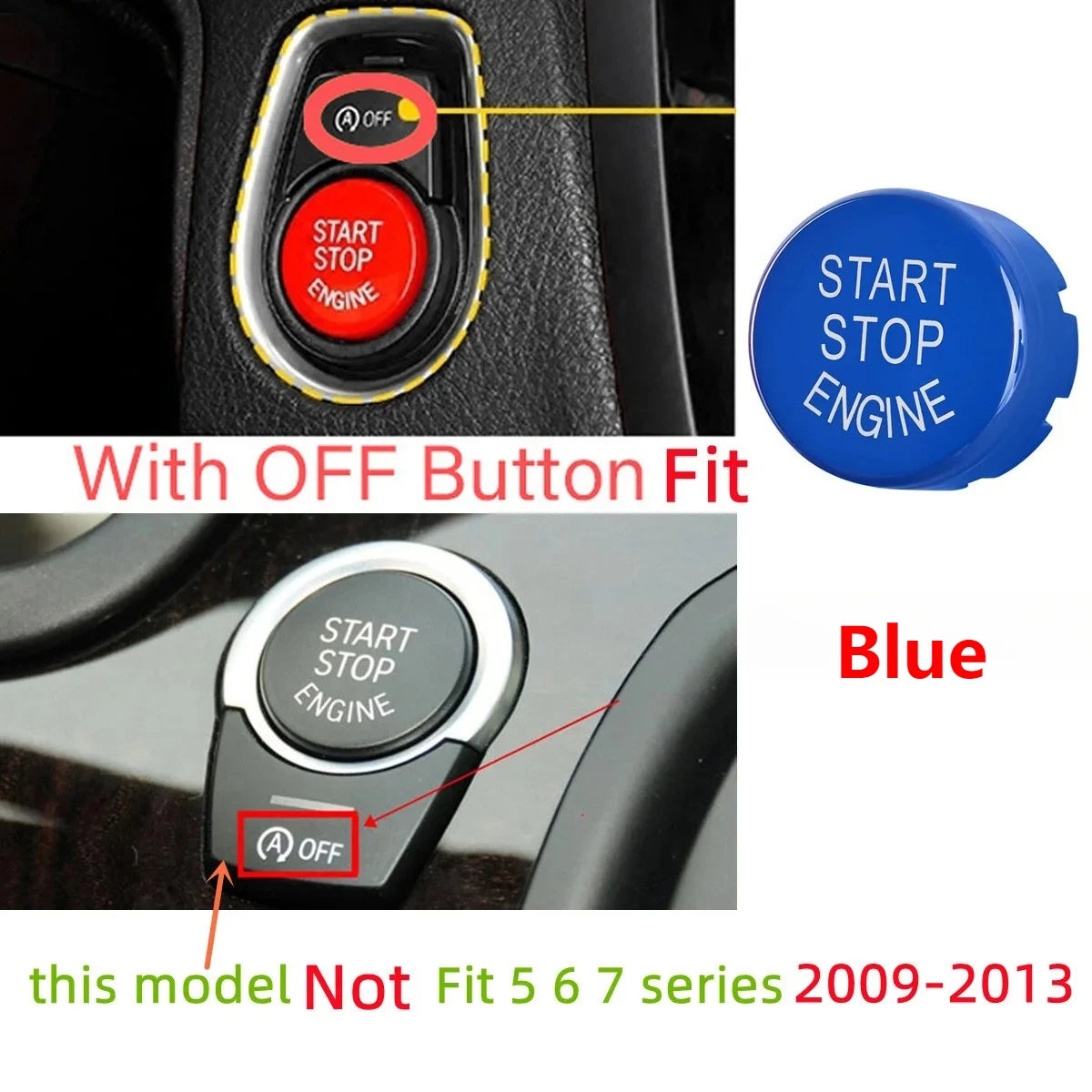 Cache bouton Start Stop moteur BMW avec OFF F20 F21 F22 F23 F30 F31 F32 F33 F34 F01 F02 F07 F10 F12 F13 F18
