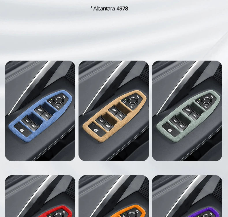 car door window lift panel cover F For Bmw X1 U11 2023 2024 Switch Panel LHD RHD Car Interior trim Italian top suede