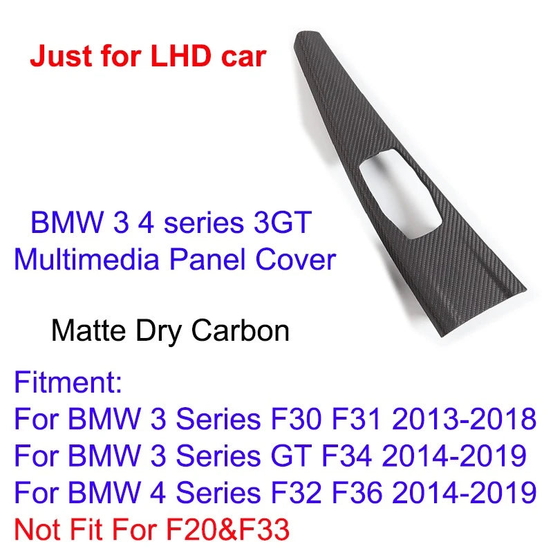 Contour iDrive multimédia BMW Série 3 Série 4 3 GT F30 F31 F32 F34 F35 F36 carbone, noir, argent ou carbone mat