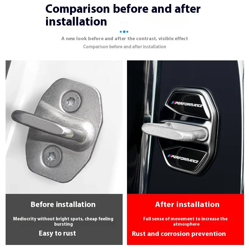 4pcs Car Door Lock Cover For BMW 3 5Series X1 X3 X4 X5 G20 G32 F48 G01 G02 F15 G05 G07 G11 Anti Rust Protective Trim accessories