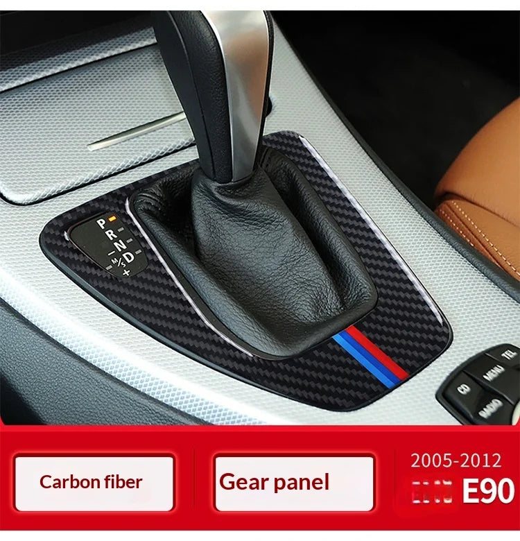 Applicable Bmw 05-12Style E90/E92/E93 Gear Panel Decorative Frame Gear Carbon Fiber Interior Modification