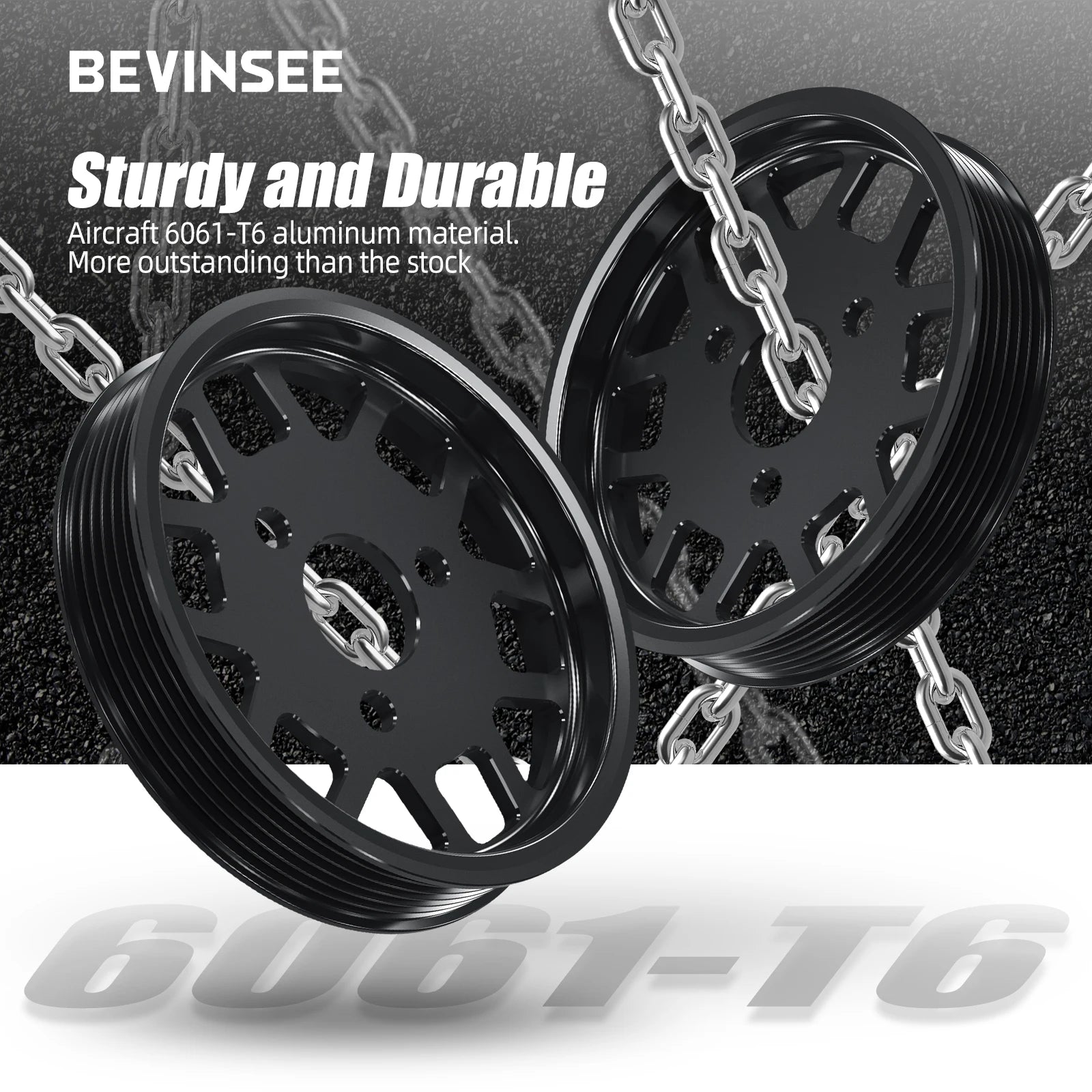 Aluminum Power Steering Pulley & Water Pump Pulley For BMW M52 Engine For BMW E36 320i 323i 328i E39 520i 523i 528i Z3 E36 2.8