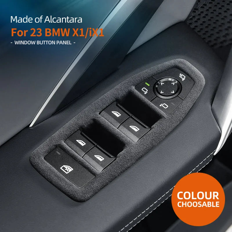 car door window lift panel cover F For Bmw X1 U11 2023 2024 Switch Panel LHD RHD Car Interior trim Italian top suede