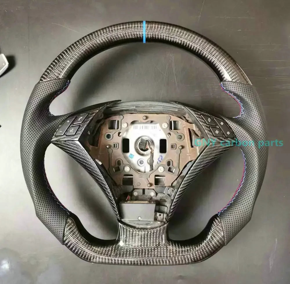 100% Real Carbon Fiber Car Steering Wheel For BMW E60 E61 E62 E63 E64 520 525 530