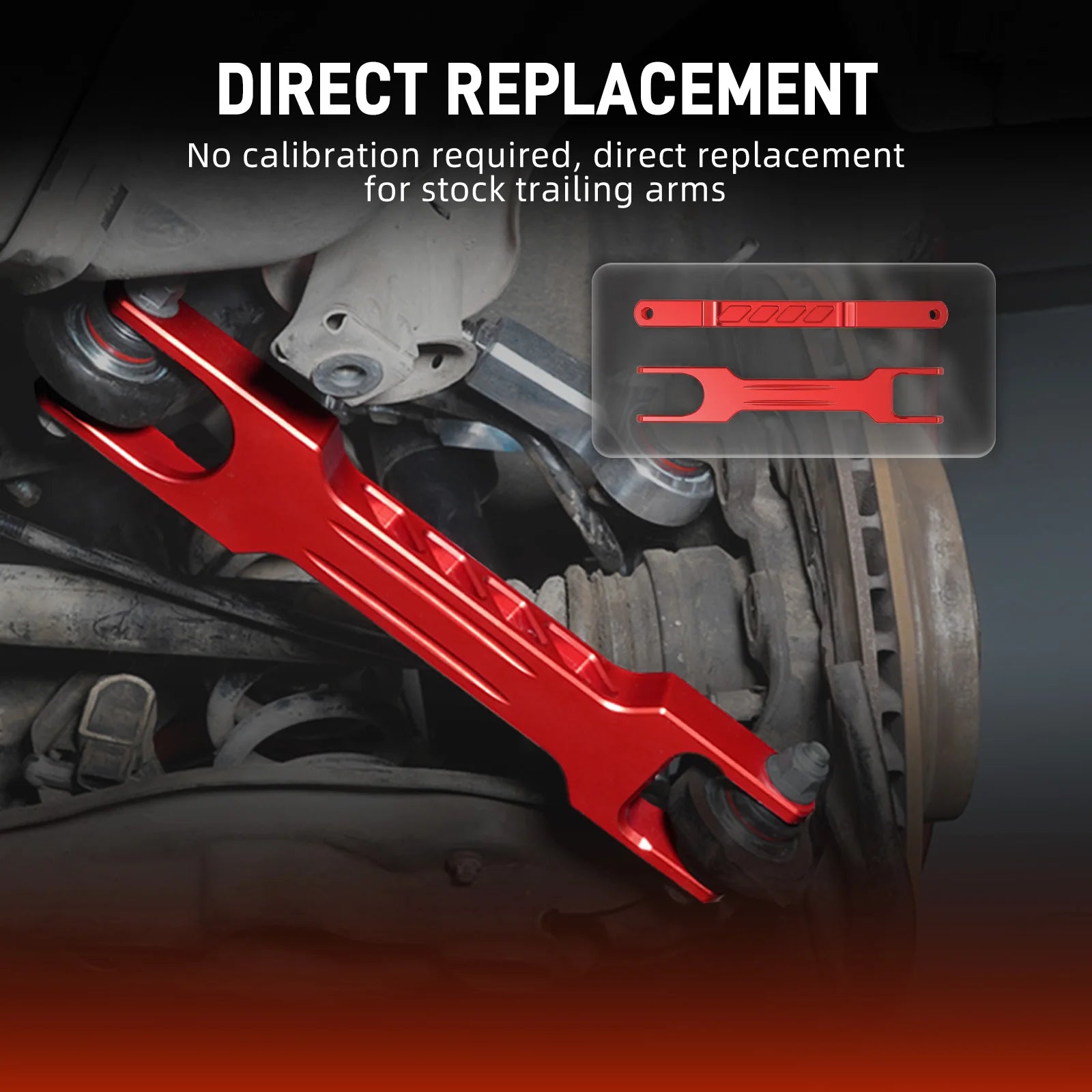 (EU stock) Billet Aluminum Rear Trailing Arm Set for BMW E90 E92 E93 E87 E82 E81 E88 X1 E84, Replace 33326763477, 33322406291