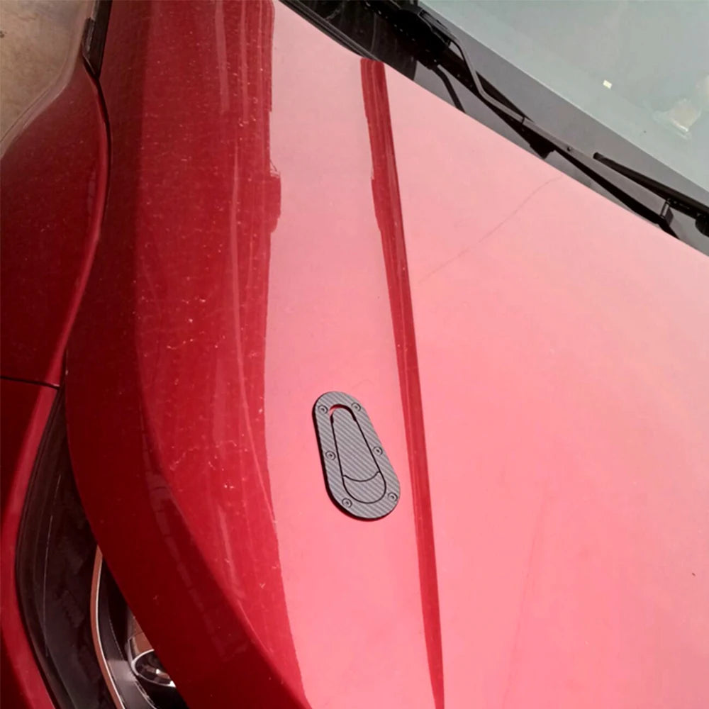 2PCS Car Hood Scoop Stickers Universal Black Carbon ABS Plastic Racing Bonnet Decorative Exterior Modified Hood Scoop Sticker