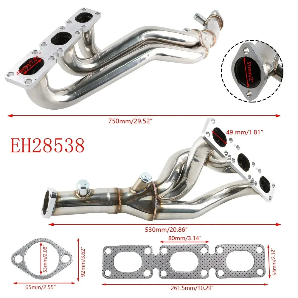 performance Exhaust Manifold Headers for BMW M52 1994-2002 E36 E46 320i 323i E39 520i 523i 528i | Z3 2.0-2.8L