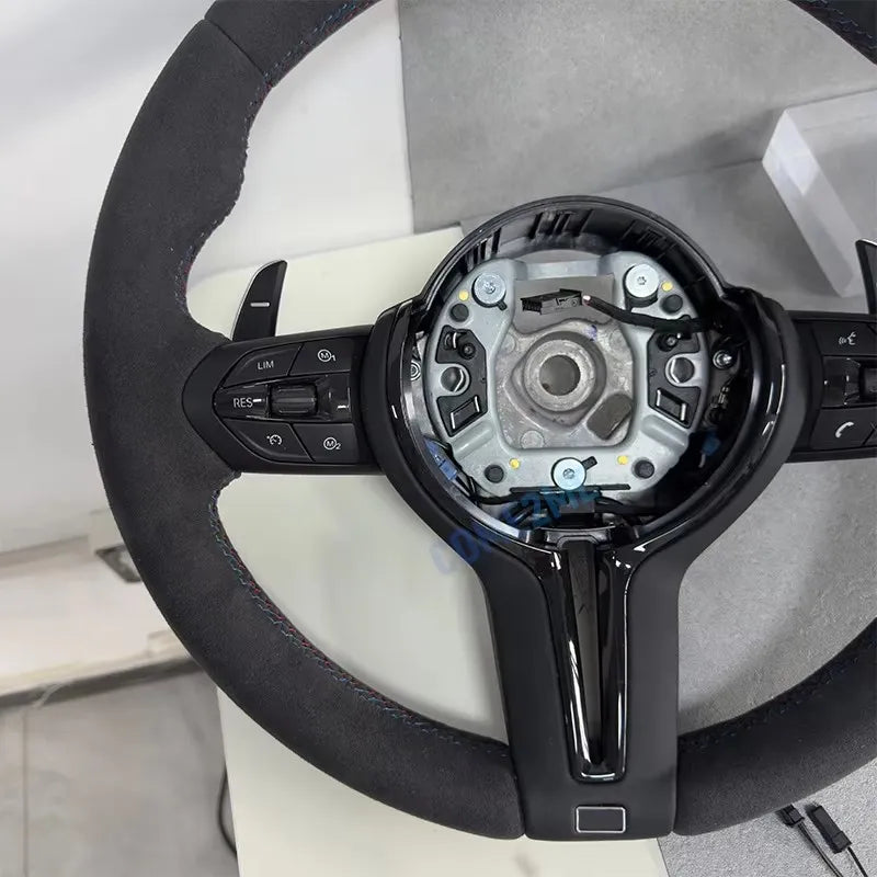 Upgraded all suede material steering wheel black style for BMW F10 F20 F21 F22 F30 F31 F32 F36 M2 F87 M3 F80 M4 F82 F15 F16