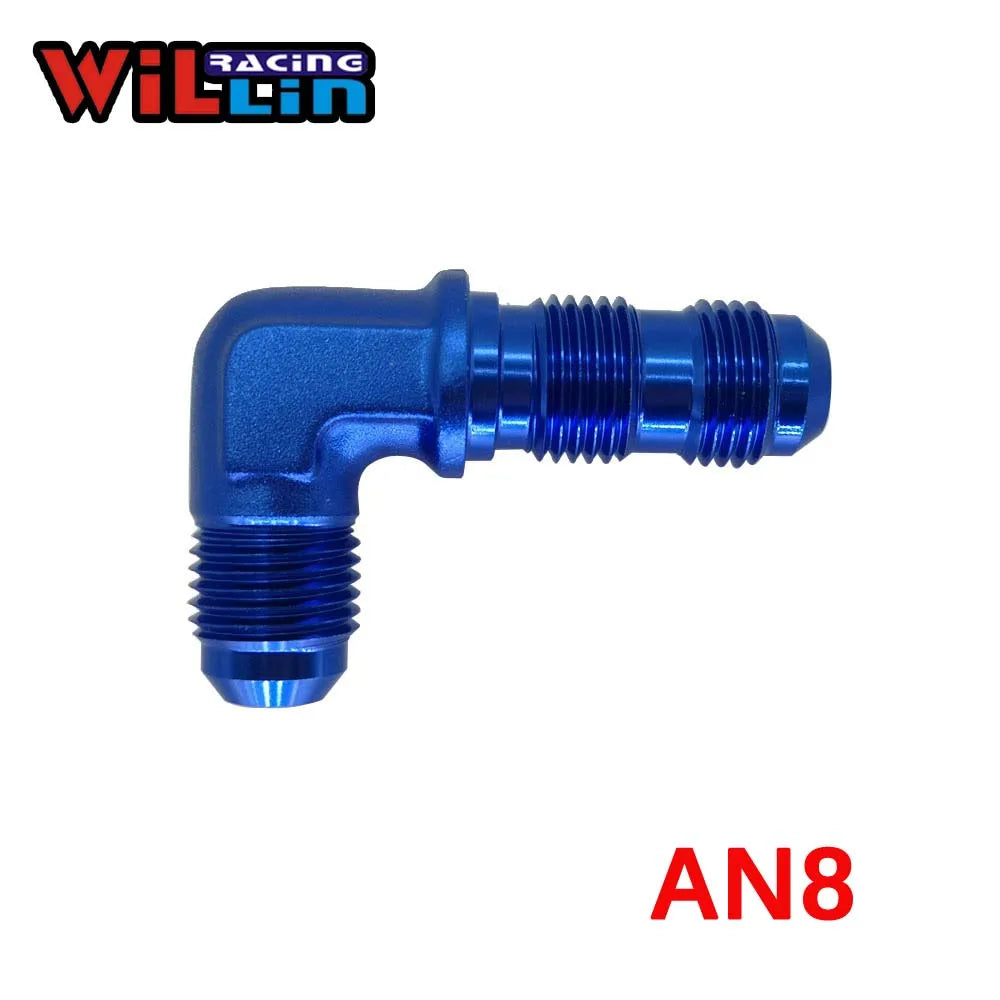 Aluminium AN3 4 6 8 10 12AN Male 90 Degree Elbow Flare Bulkhead Adptors Anodized Forged Fitting Oil Adapters Blue/Black 833