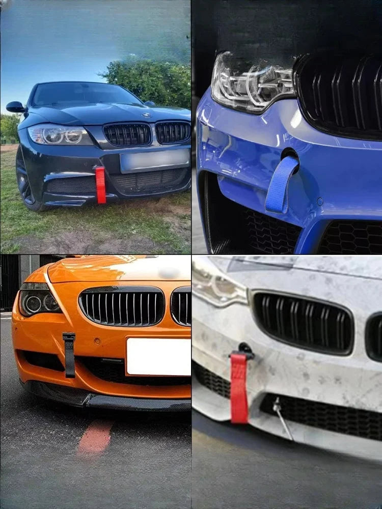 Racing Tow Strap Trailer Hook Car Towing Hook  Belt Rope European For BMW E46 E30 E32 E36 E90 E91 Car Drift Tuning Accessories