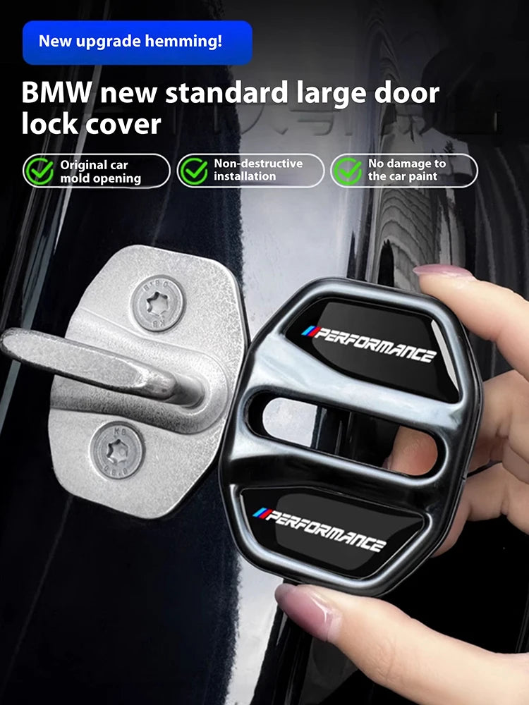 4pcs Car Door Lock Cover For BMW 3 5Series X1 X3 X4 X5 G20 G32 F48 G01 G02 F15 G05 G07 G11 Anti Rust Protective Trim accessories