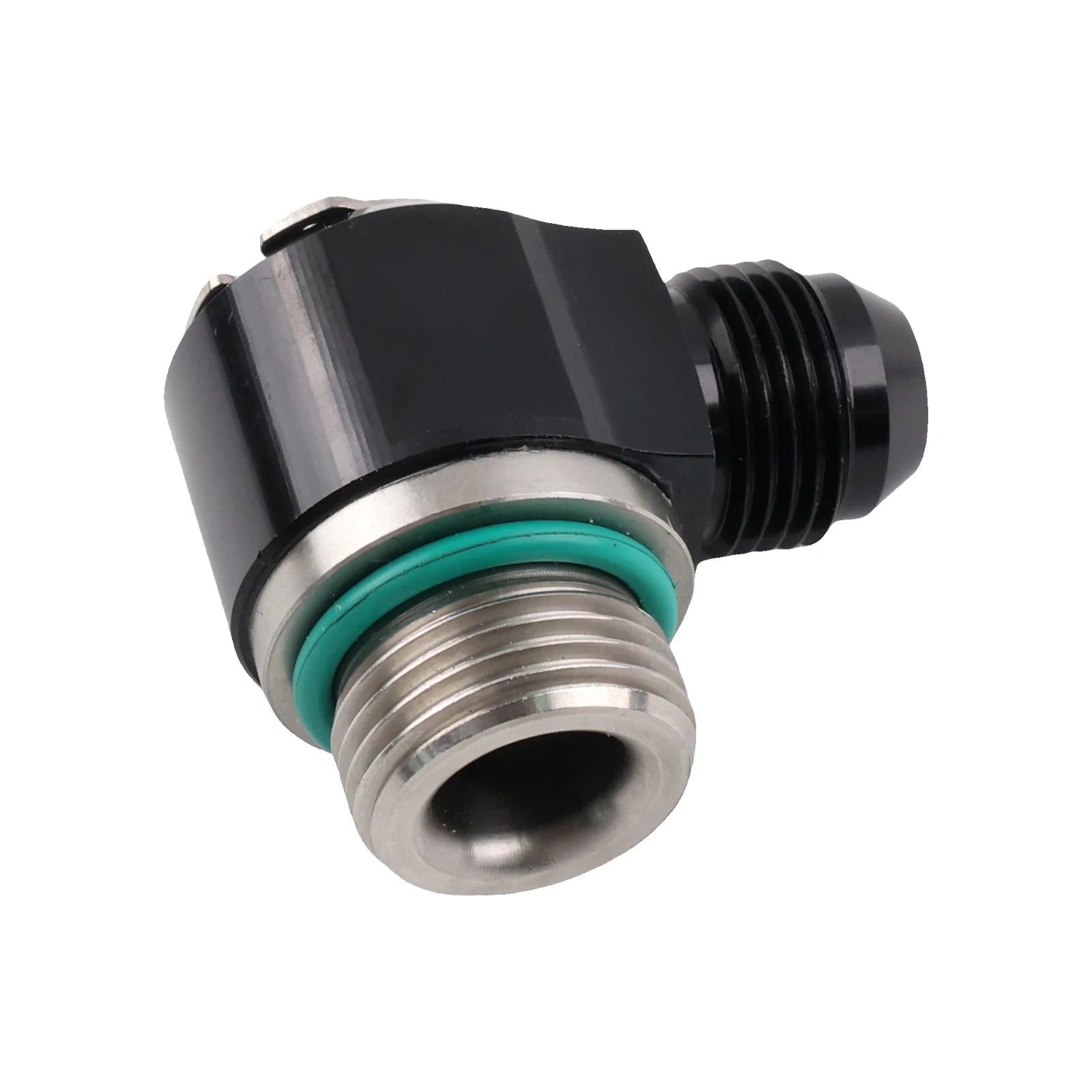 10ORB Fittings 8AN Turbo Brake Hose for Motorcycle & Automotive Stainless Steel Adapter, Black UNF Bolt Ring