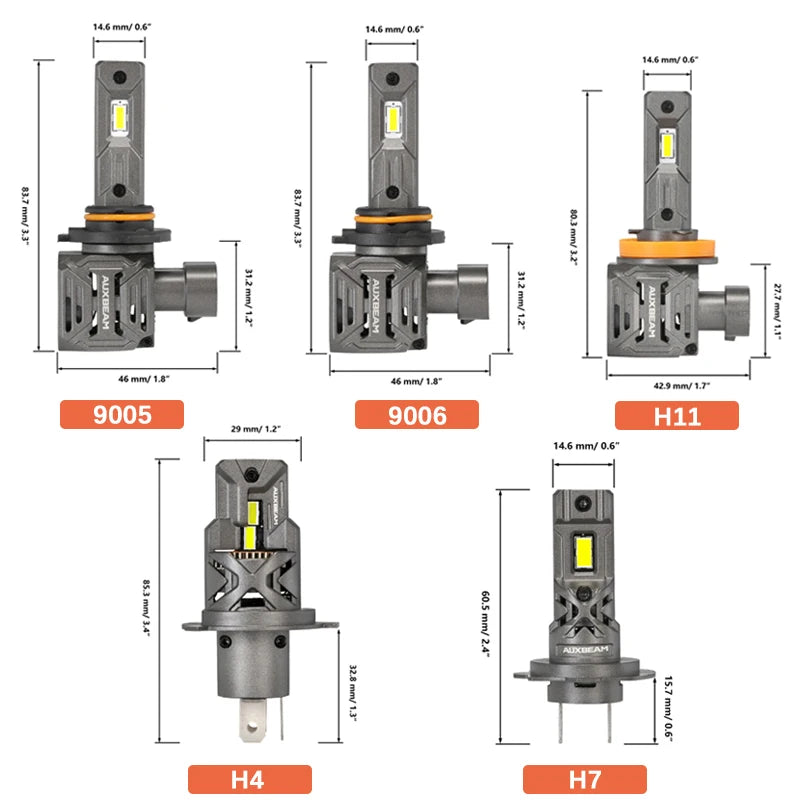 AUXBEAM 2pcs Q30 Series 110W 24000LM Wireless LED Headlight Bulbs