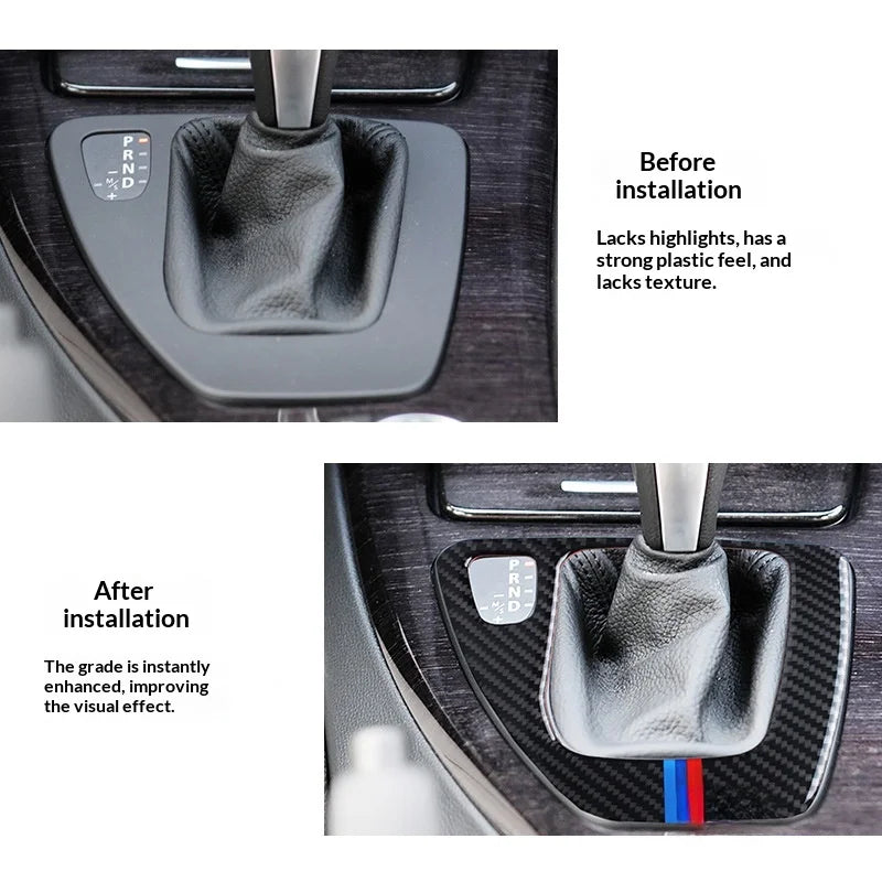 Applicable Bmw 05-12Style E90/E92/E93 Gear Panel Decorative Frame Gear Carbon Fiber Interior Modification