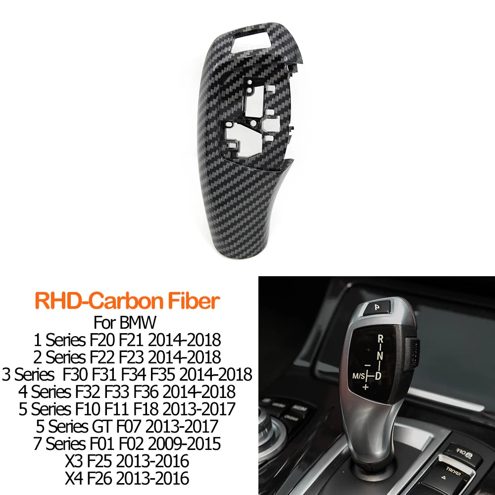 Contour de levier de vitesse BMW Série 1 2 3 4 5 7 X3 X4 noir brillant, chrome mat ou aspect carbone Contour de levier de vitesse BMW Série 1 2 3 4 5 7 X3 X4 noir brillant, chrome mat ou aspect carbone