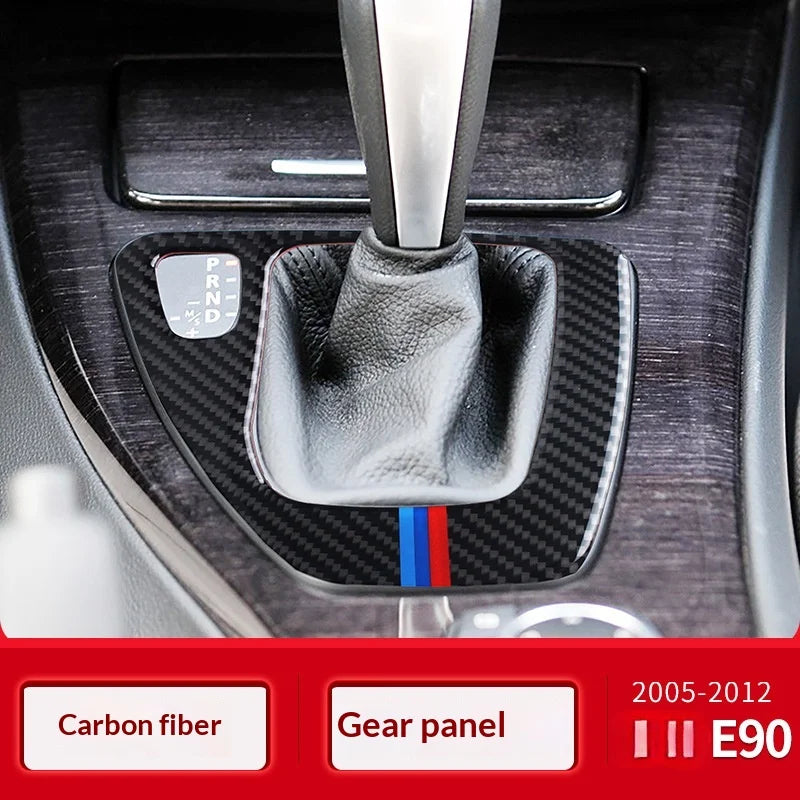 Applicable Bmw 05-12Style E90/E92/E93 Gear Panel Decorative Frame Gear Carbon Fiber Interior Modification