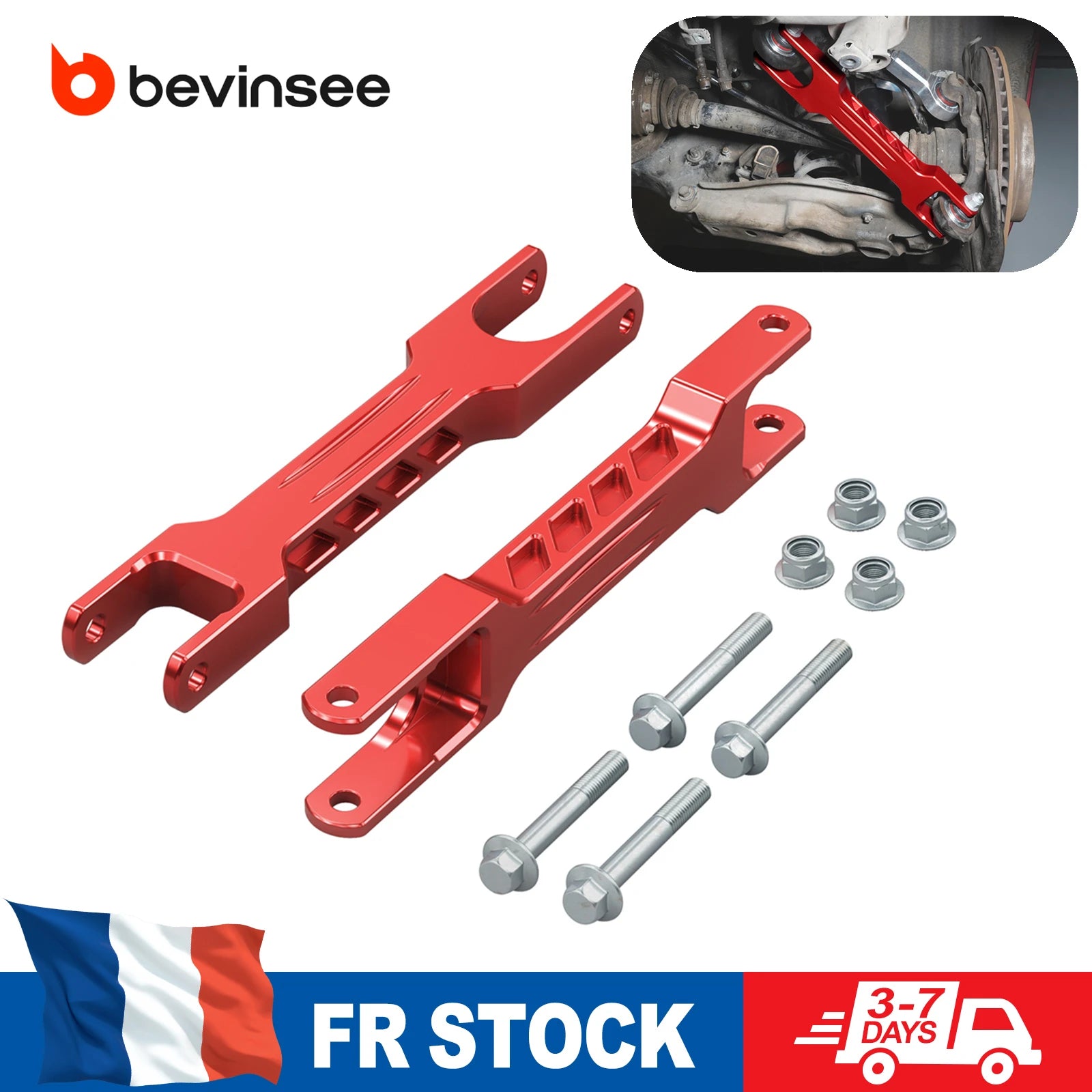 (EU stock) Billet Aluminum Rear Trailing Arm Set for BMW E90 E92 E93 E87 E82 E81 E88 X1 E84, Replace 33326763477, 33322406291
