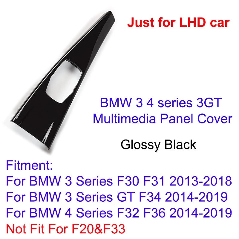 Contour iDrive multimédia BMW Série 3 Série 4 3 GT F30 F31 F32 F34 F35 F36 carbone, noir, argent ou carbone mat