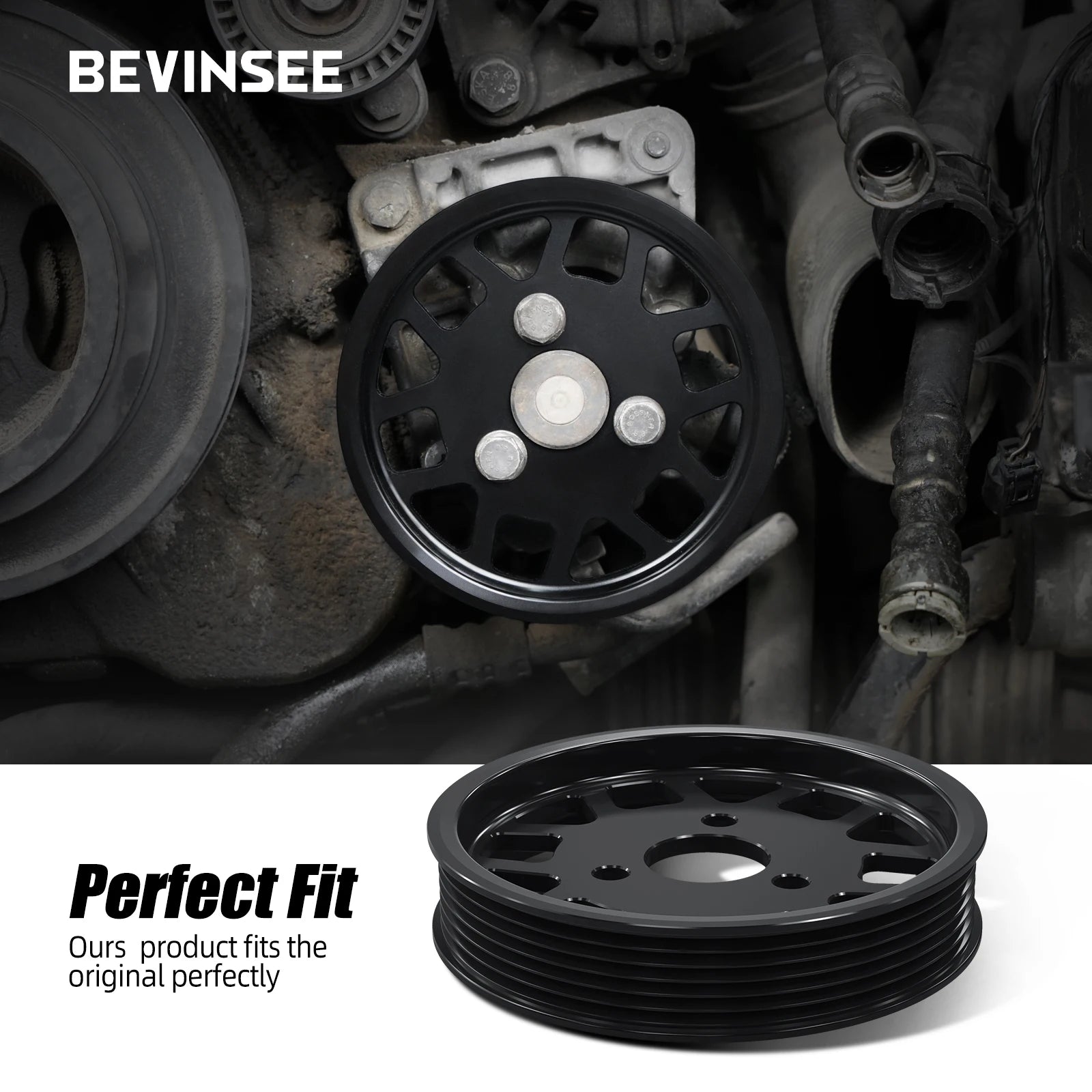 Aluminum Power Steering Pulley & Water Pump Pulley For BMW M52 Engine For BMW E36 320i 323i 328i E39 520i 523i 528i Z3 E36 2.8