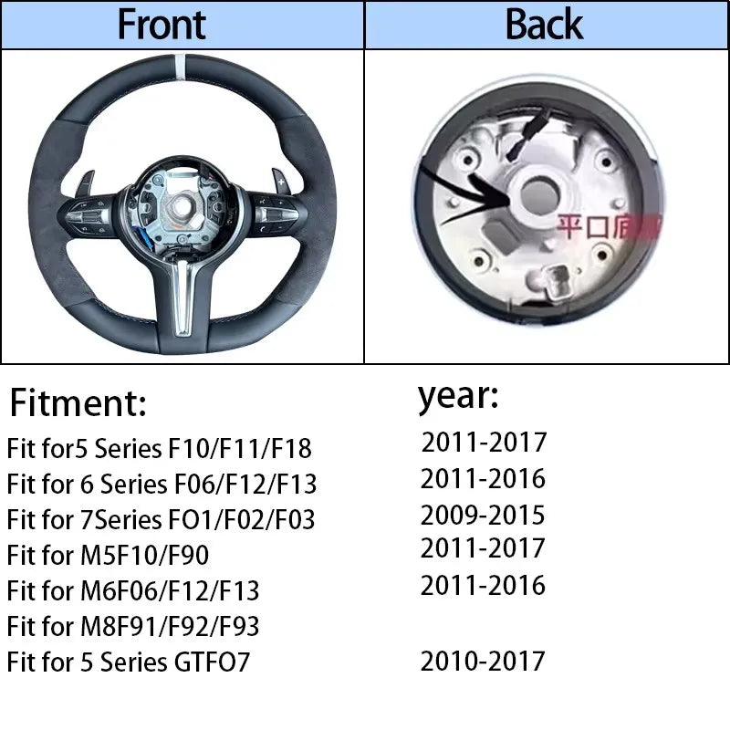 Upgraded all suede material steering wheel black style for BMW F10 F20 F21 F22 F30 F31 F32 F36 M2 F87 M3 F80 M4 F82 F15 F16