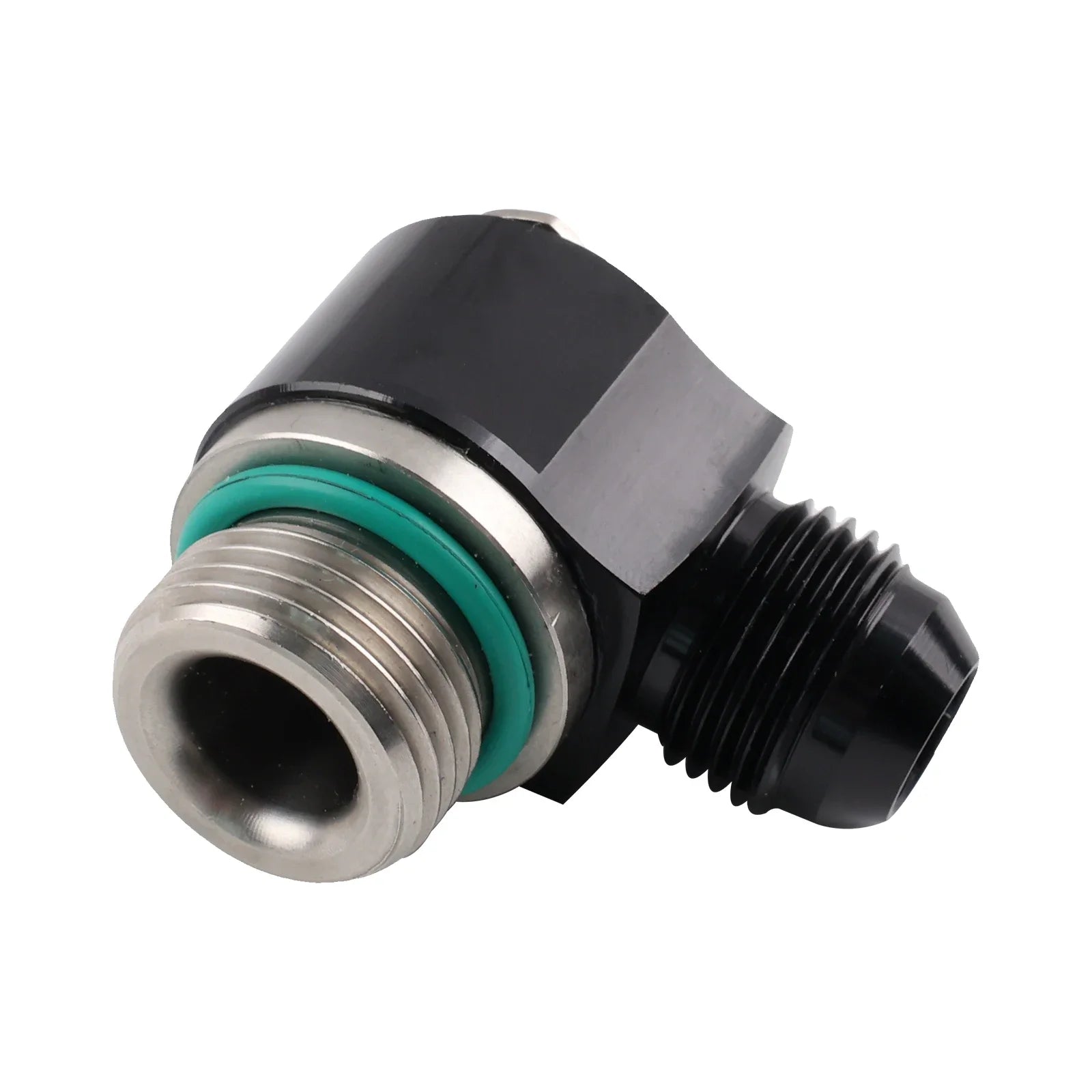 10ORB Fittings 8AN Turbo Brake Hose for Motorcycle & Automotive Stainless Steel Adapter, Black UNF Bolt Ring