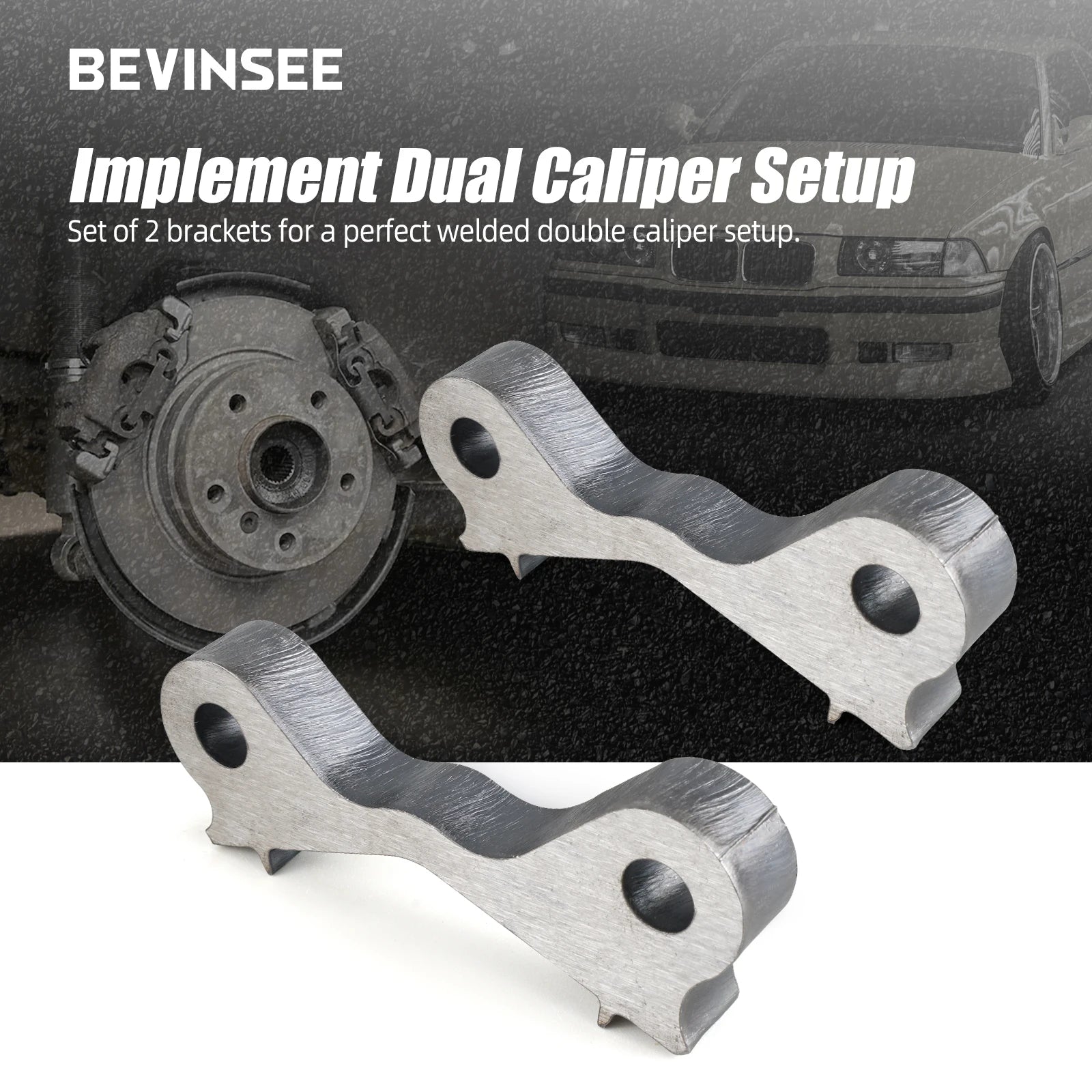 (EU stock) Steel Dual Brake Calipers Adapters weld-on for BMW E46 E36 Rear Trailing Arms
