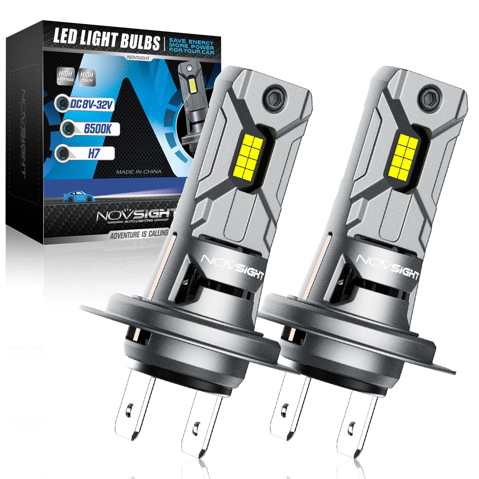 NOVSIGHT Headlight H7 Mini LED 60W 12000LM Car Headlight Bulbs with Fan 6500K White Car Lamps Plug and Play Led Lights for Car NOVSIGHT Headlight H7 Mini LED 60W 12000LM Car Headlight Bulbs with Fan 6500K White Car Lamps Plug and Play Led Lights for Car