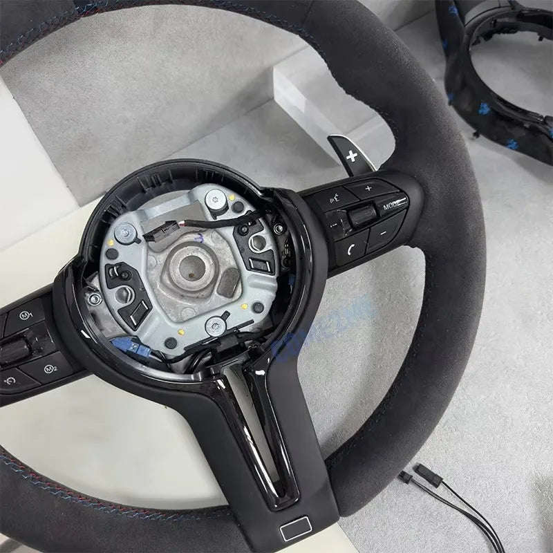 Upgraded all suede material steering wheel black style for BMW F10 F20 F21 F22 F30 F31 F32 F36 M2 F87 M3 F80 M4 F82 F15 F16