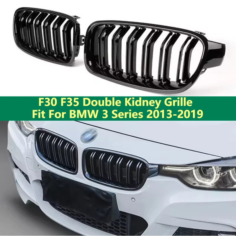 Calandre avant BMW Série 3 F30 F31 F35 2013-2019 noir brillant ou aspect carbone Calandre avant BMW Série 3 F30 F31 F35 2013-2019 noir brillant ou aspect carbone
