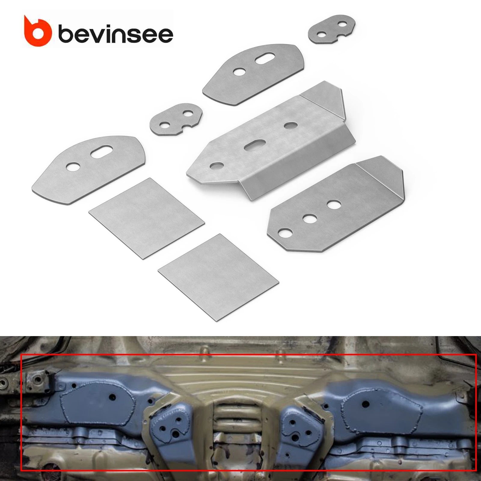 BEVINSEE Rear Subframe Reinforcement Kit For BMW E46 320i 323i 325i 328i 330i 1999-2006