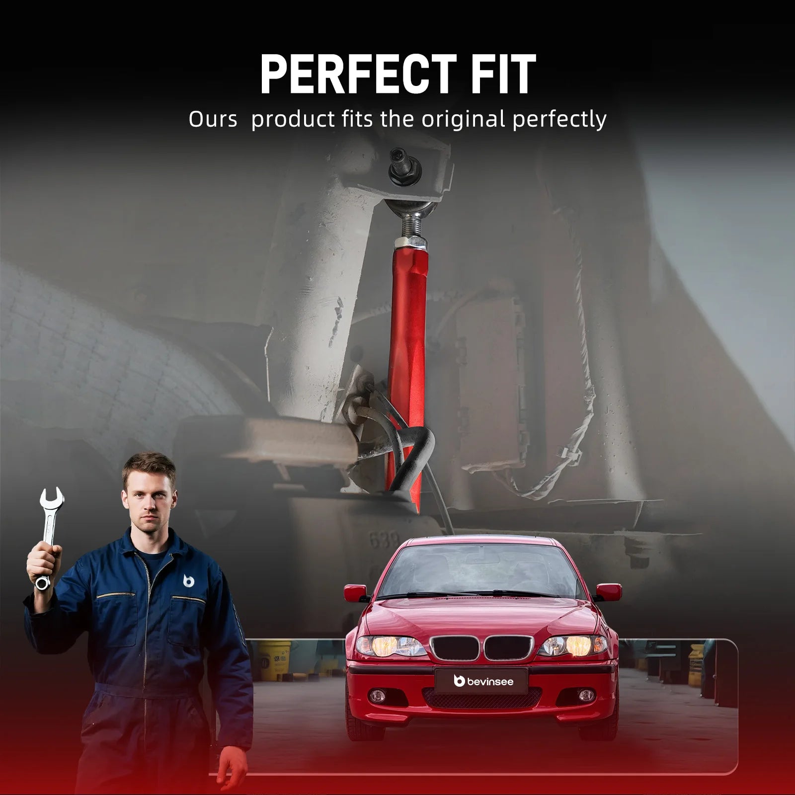 BEVINSEE Adjustable Front Sway Bar End Links Suspension Stabilizer Kit For BMW E46 Z4 E85 E86 Replace 31356780847 31351095694