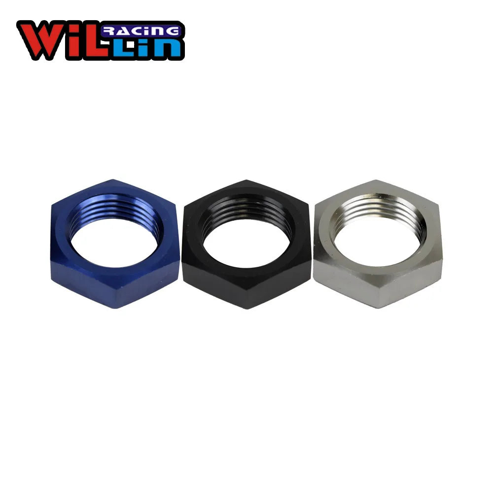 WILLIN - 2pcs/pack Aluminum AN 3 4 6 8 10 12 16 AN Hex Nut Bulkhead Fittings Hose Adapter Fittings Black/Blue/Silver WL924