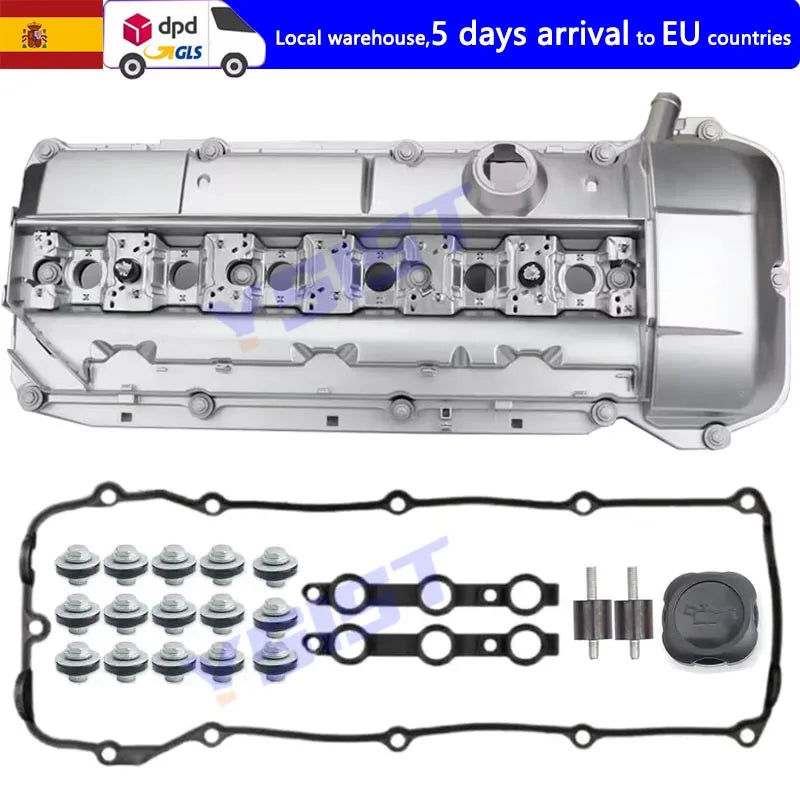 New Aluminum Engine Valve Cover for BMW M54 M52 B20 B25 B28 E53 E36 E46 E39 X5 Z3 2.5L 2.8L 3.0L Cylinder Head Cover 11121432928